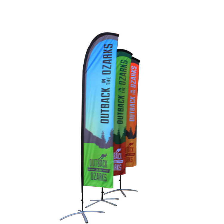 Polyester Feather Flag Promotional usage Advertising exhibition event outdoor Flying Beach Flag banner stand , Teardrop Flag