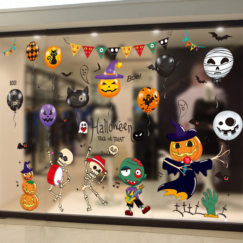 Halloween Window Glass Horror Ghost Stickers PVC Wall Sticker