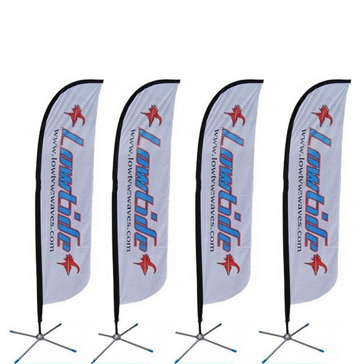 Polyester Feather Flag Promotional usage Advertising exhibition event outdoor Flying Beach Flag banner stand , Teardrop Flag