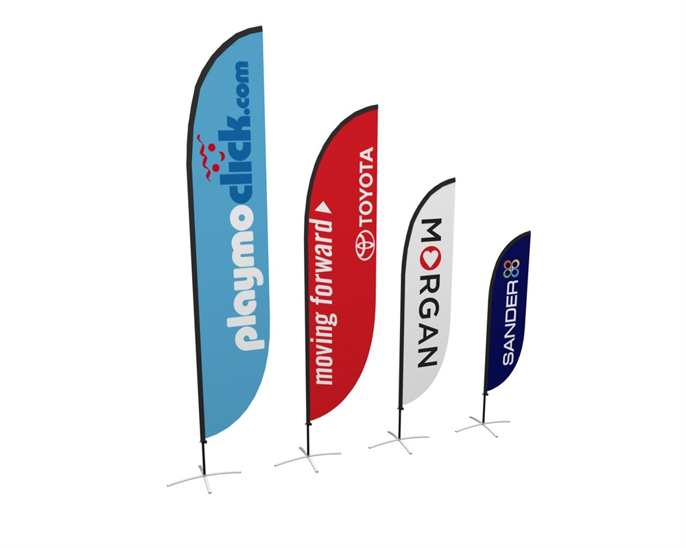 Polyester Feather Flag Promotional usage Advertising exhibition event outdoor Flying Beach Flag banner stand , Teardrop Flag