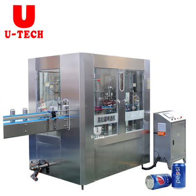 Automatic beer Aluminum PET can filler seaming seamer and capping sealing juice can filling machine for carbonated beverage