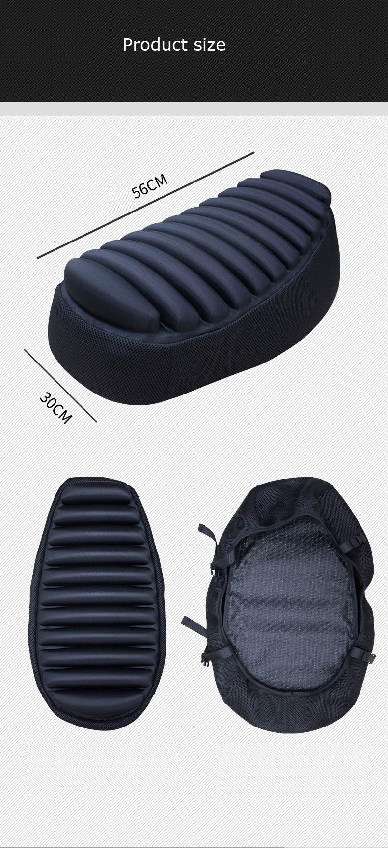 Airbag Motorcycle Decompression Cushion Breathable Sun Protection Shock Resistance Seat Cover