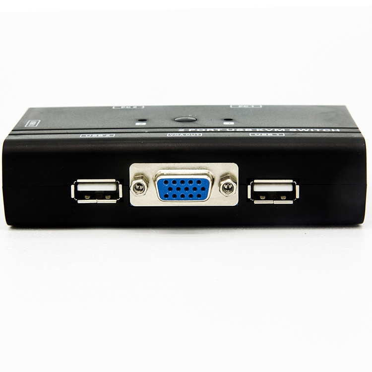 2 Port USB 2.0 VGA KVM Switch with USB Hub for PC or Monitor Switching