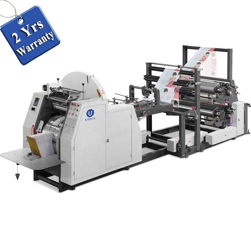 HD600E Roll fed mechanical kfc cookies snack small flat V Bottom fast Food Paper Bag forming making Machine