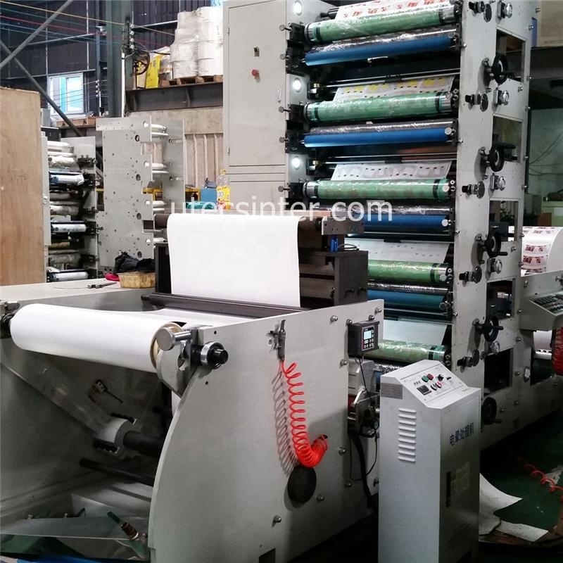 UTR650 HDPE HDPP polyethylene film flexographic printing machine, paper napkin reel roll flexo printer machinery