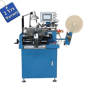 US3000D automatic apparel T shirt weaving label cutting and folding machine with end centre middle triangle fold