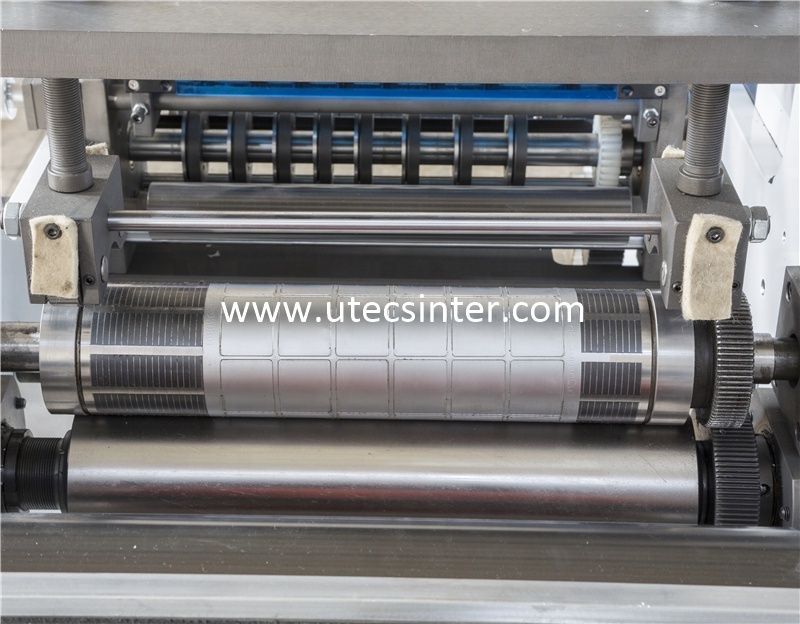 USK320 Roll to Roll Automatic Self Adhesive Blank Barcode Sticker Rotary Die Cutter Slitter and Rewinder Machine