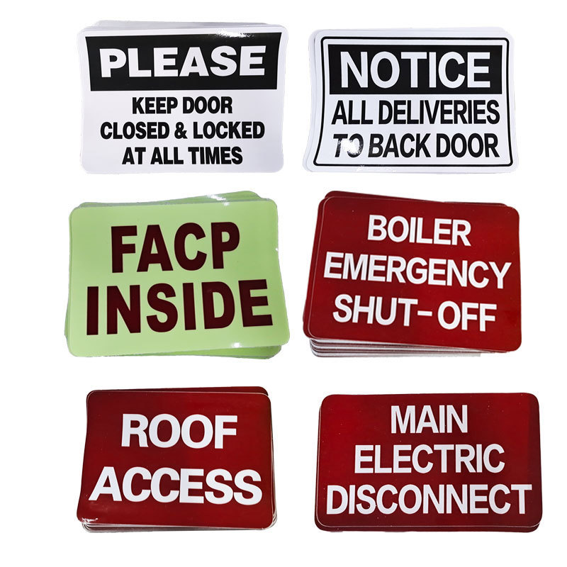 Custom Emergency Notice No Smoking Fire Exit Door Sign Sticker Vinyl Decal