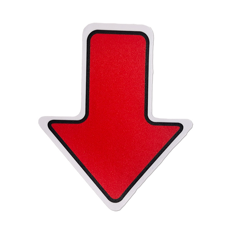 Custom Red Vinyl Adhesive Directional Sign Floor Arrow Stickers Decals