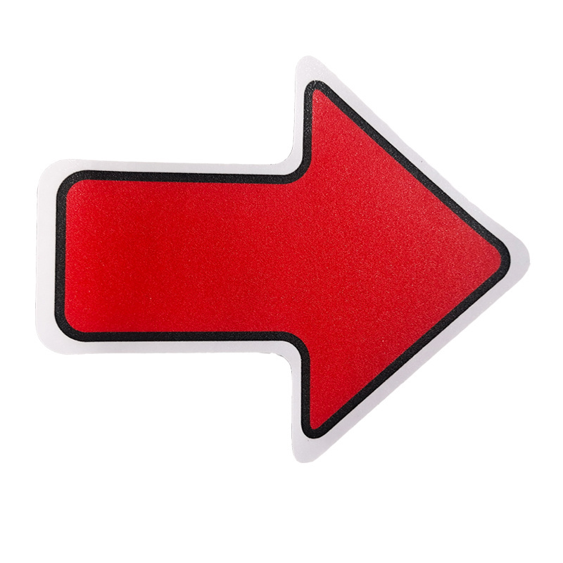 Custom Red Vinyl Adhesive Directional Sign Floor Arrow Stickers Decals