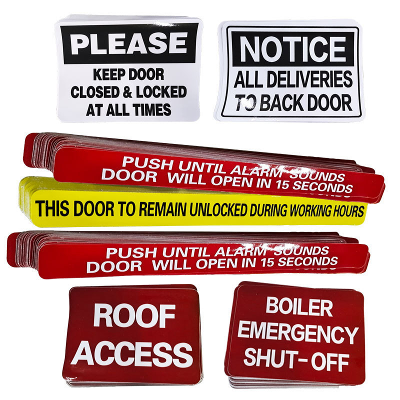 Custom Emergency Notice No Smoking Fire Exit Door Sign Sticker Vinyl Decal