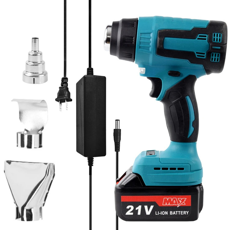 2-Temp 21V/18V Industrial DIY Mini Li-Ion Cordless Hot Air Blow Gun Soldering & Shrink Wrapping Heat Gun Battery Power Source