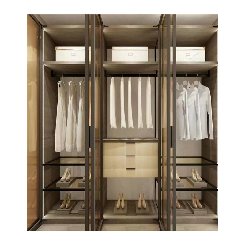 Australian Standard Interior Glass Door Wardrobe Cabinet Home Furniture for Bedroom Closet or wardrobe Storage