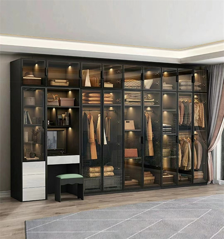 Australian Standard Interior Furniture Extendable Glass Door Wardrobe Closet for Bedroom Door Wardrobe Cabinet