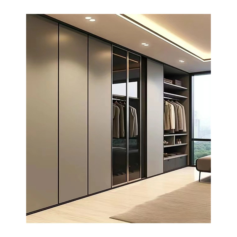 Cheap price solid wood door wardrobe  Modern Bedroom Furniture Glass Door Storage  Feature Closets Kitchen Living Room