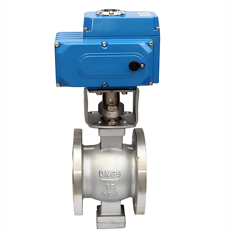 Electric Actuator Vacuum Stainless Steel Flange Sanitary Drainage Motorized Valve