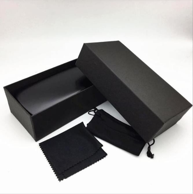 YT1382 luxury brand Sunglasses Packing metal Eyeglass Case set For custom Sun Glasses Box Black Cloth Bag pouch logo