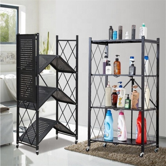 Warehouse equipment 3 layer foldable storage shelf heavy duty pallet racking kitchen metal folding shelving unit