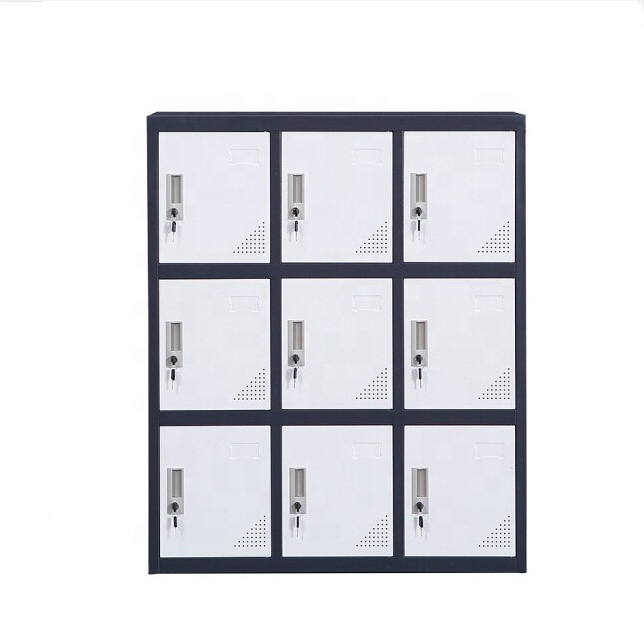 9 door iron locker cabinet office school work storage lockers for kids metal steel cupboard luoyang bag locker supplier