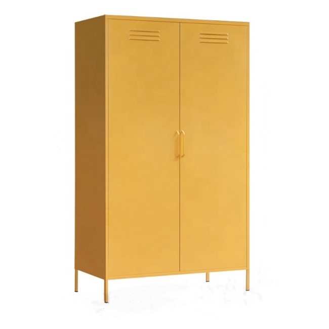 Double door office designs cheap storage cupboard cabinet bedroom furniture mini steel clothes cupboard wardrobes