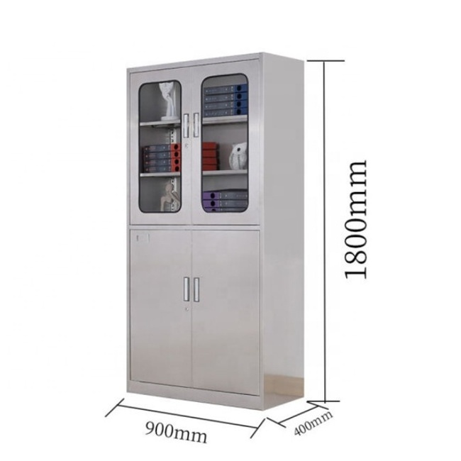 Glass medicine storage cabinet hospital stainless steel medical cabinet with shelf competitive price aluminum metal cabinets