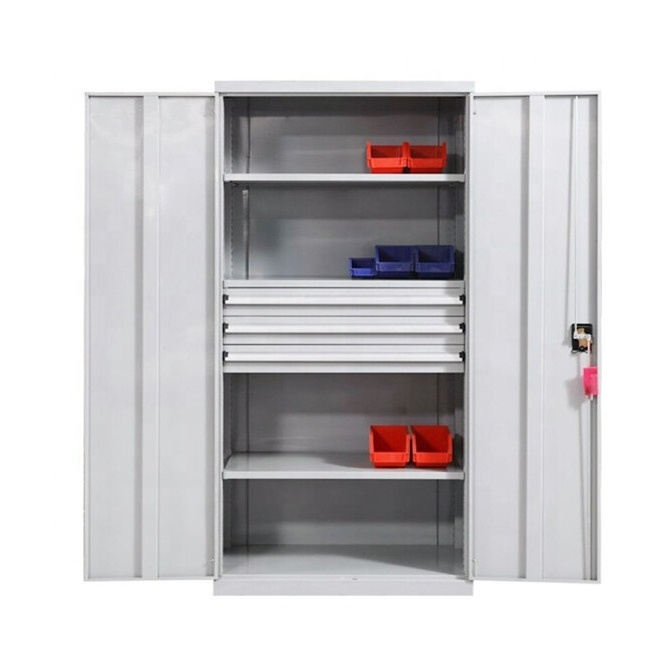 Garage metal tool storage cabinet set for workbench OEM multi-layer 2 door garage toolbox cabinets system workshop storage