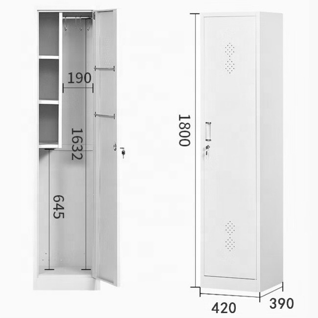 Factory direct sales broom steel storage cupboard custom lockable brooms outdoor garden tool 2 door clean cabinets