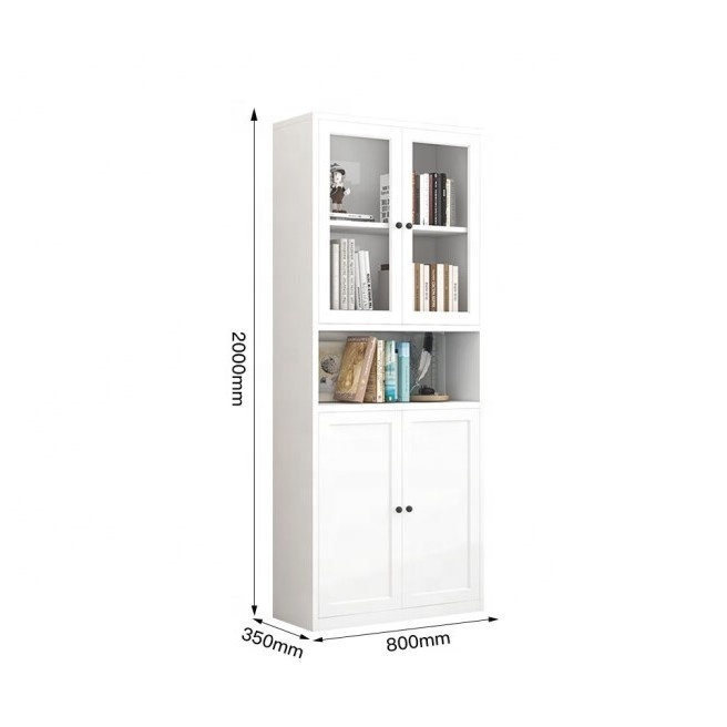 Hot sale glass mirror door steel filing cabinet library office display storage bookcase furniture modern storage bookshelf