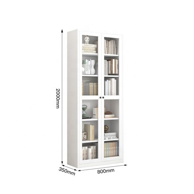 Hot sale glass mirror door steel filing cabinet library office display storage bookcase furniture modern storage bookshelf