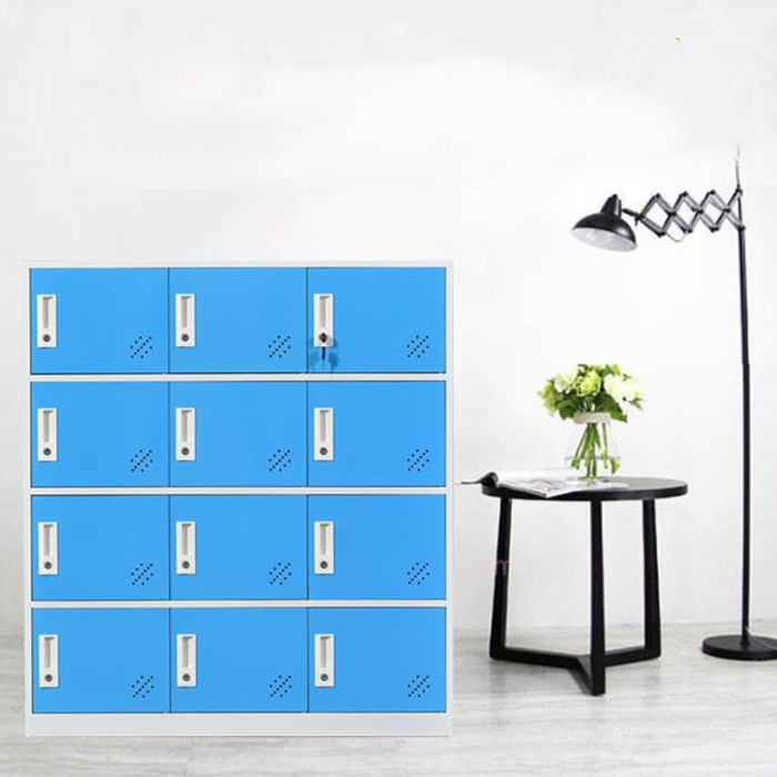 Customized school 12 door lockers metal cabinet office furniture staff steel work storage locker multi-color luoyang supplier