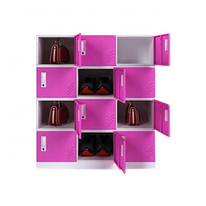 12 doors school metal toy storage locker cabinet gym iron locker with pink color custom mini metal steel locker closet