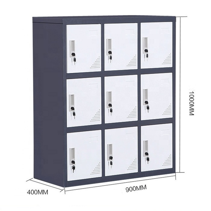 9 door iron locker cabinet office school work storage lockers for kids metal steel cupboard luoyang bag locker supplier