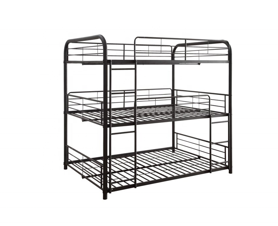 Twin Triple Bunk bed in Black Metal China manufacturer