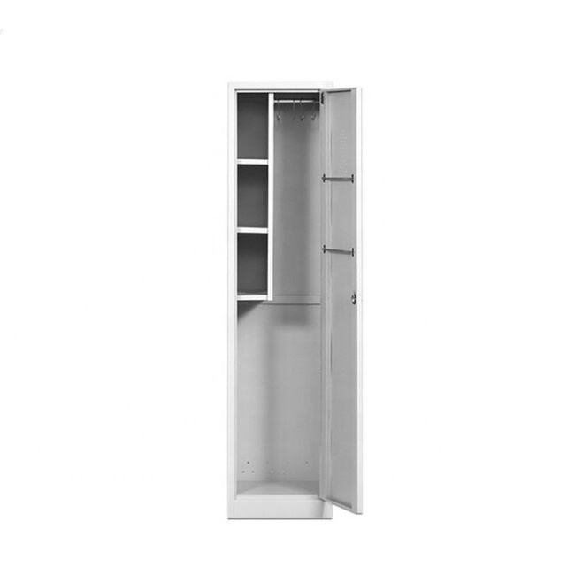 Single door steel stainless clean cabinet broom tools storage cabinet outdoor garden cleaning broom mop storage closet