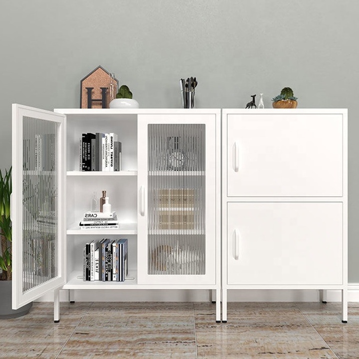 Italian sideboard cabinet steel foot storage tv stand storage cabinets modern living room white glass door dining sideboards