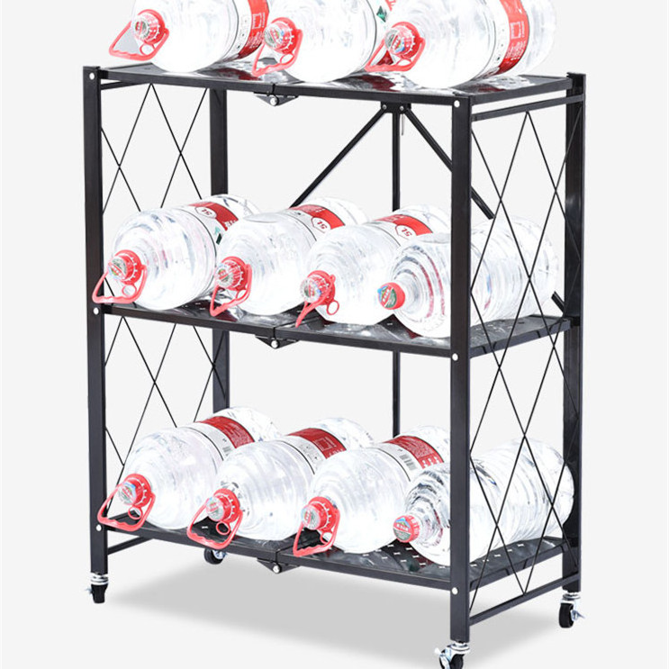 Warehouse equipment 3 layer foldable storage shelf heavy duty pallet racking kitchen metal folding shelving unit