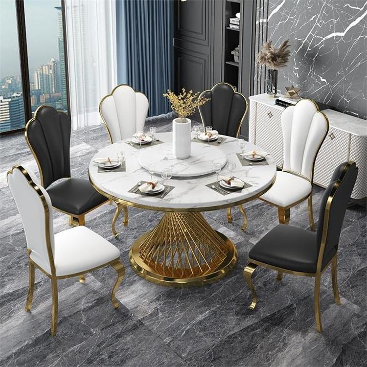 Wholesale marble table and chair set dining room furniture set of 4 with round table