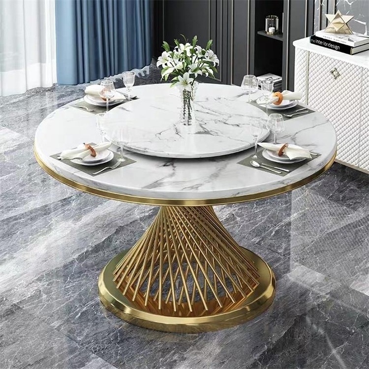 Wholesale marble table and chair set dining room furniture set of 4 with round table