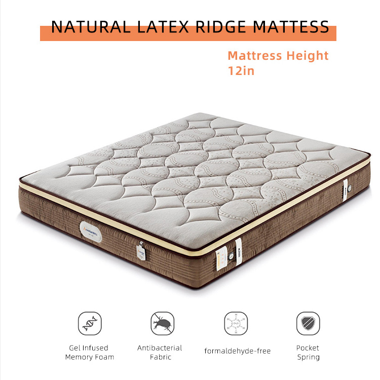 Wholesale 12 Inch Luxury Queen Size Gel Memory Latex Foam Pocket Spring Coil Hotel Bed Mattress In A Box