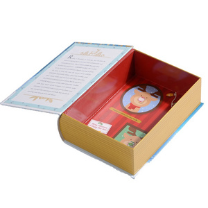 full color custom printed cardboard packaging fake book style paper boxes magnetic closure book shaped gift box