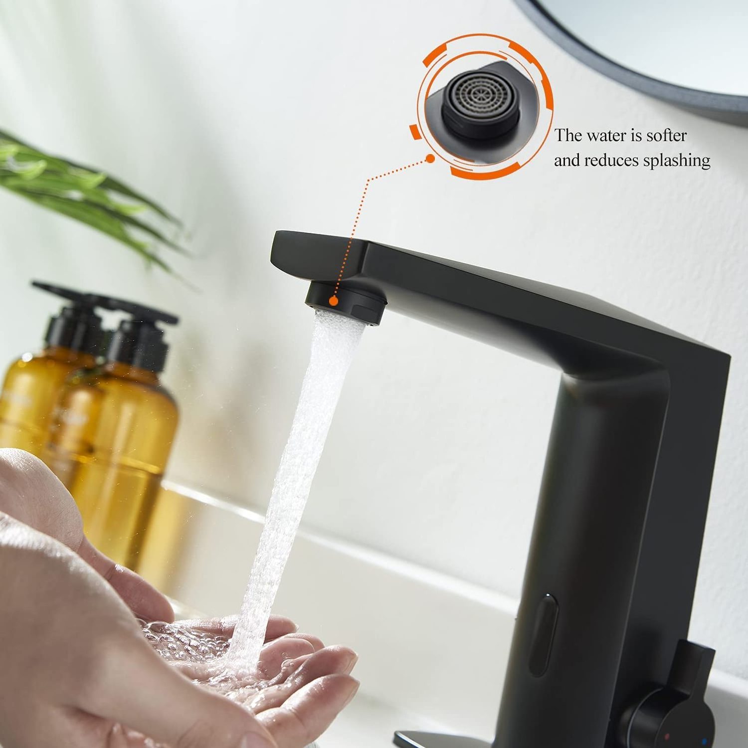 Black Automatic Sensor Touchless Kitchen Bathroom Sink Faucet