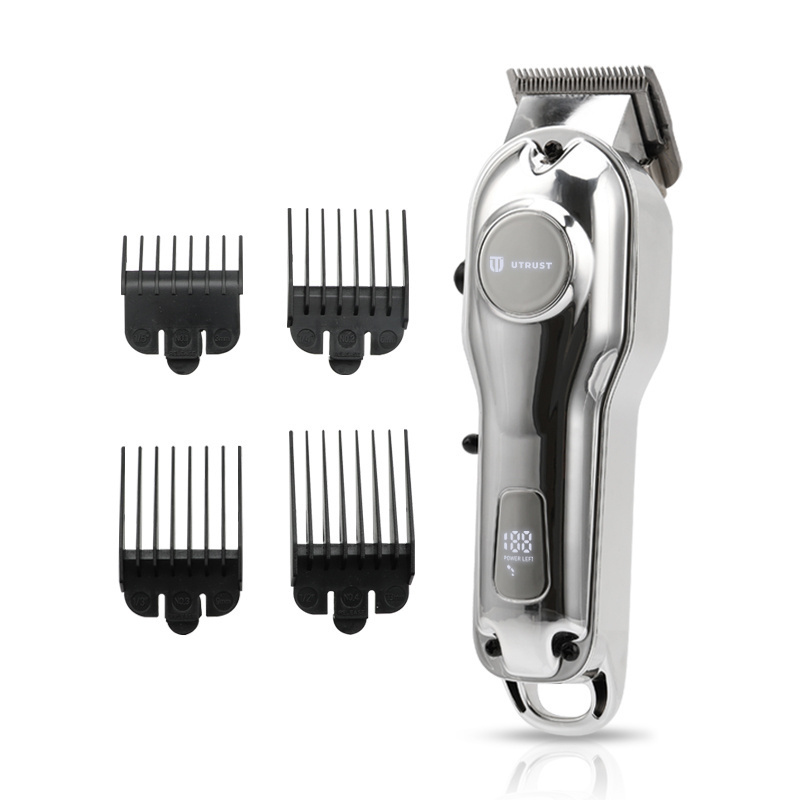 Professional Barber Electric Cordless Rechargeable Hair Clipper All Metal Electric Cutter for Men