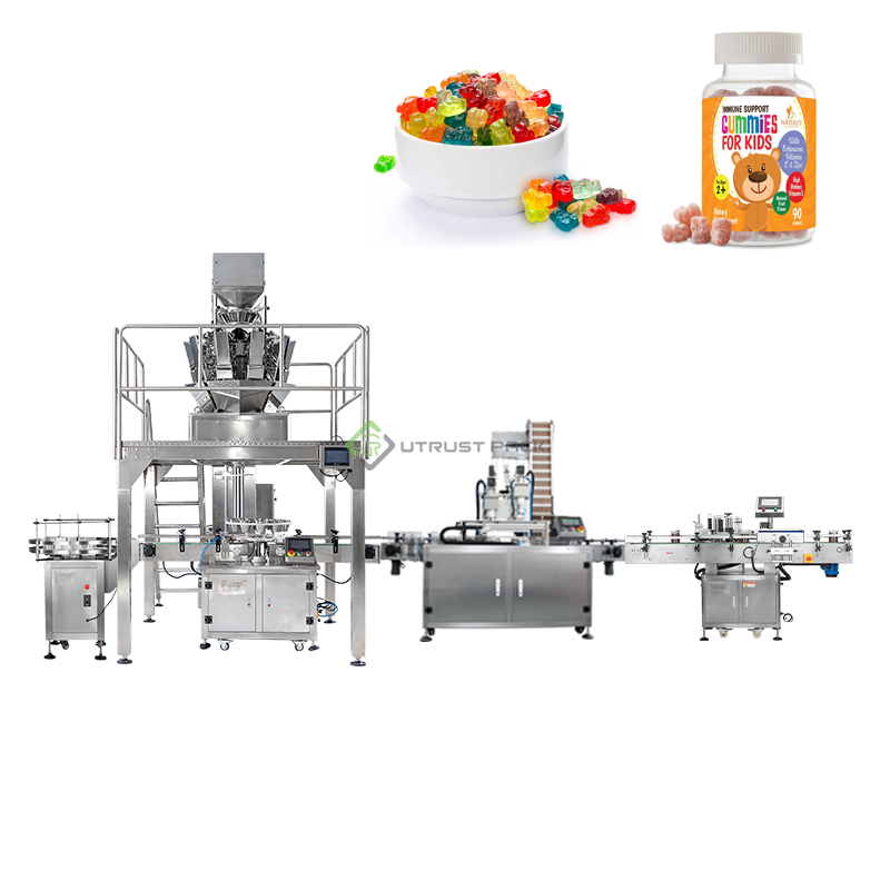 Gummy Bear Plastic Cans Filling Machine Assorted Candy Packing Machine