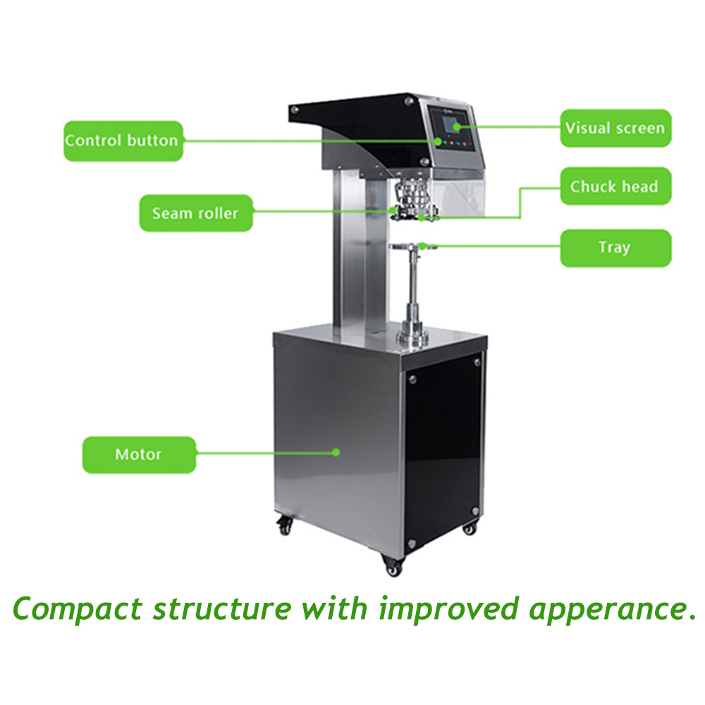 Semi Automatic Beer Beverage Aluminum Easy Open Tin Can Soda Juice Drink Plastic Can Filling Sealing Machine