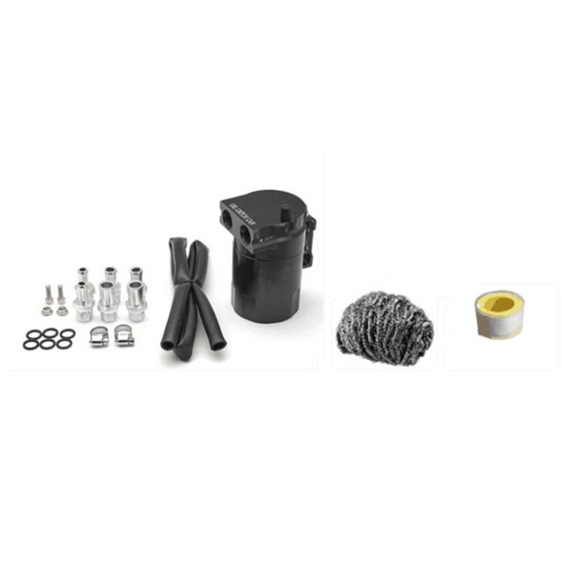 Oil Catch Can Kit Reservoir Baffled Tank with Breather Filter Universal Aluminum