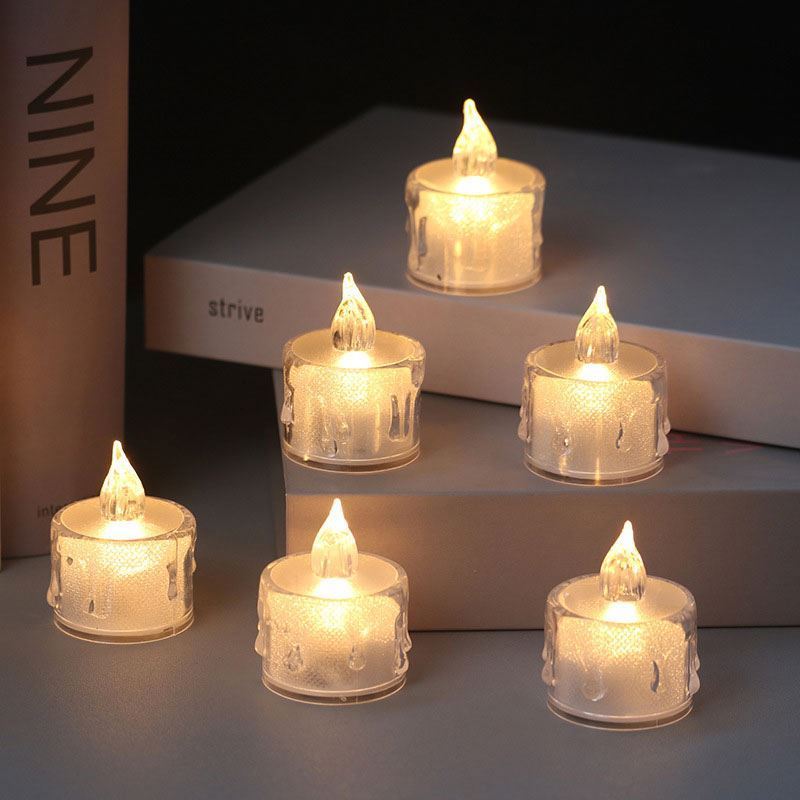 SSY869 Wholesale Votive Battery Operated Plastic Flameless Religious Tears Mini Led Tea Lights Candles With  Flameless