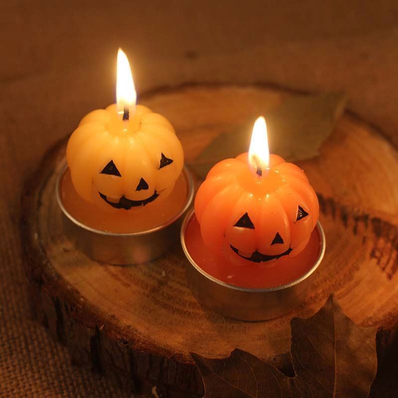 Custom Logo Handmade Halloween Tealight Candle,  Party Decoration  Gift Pumpkin Shaped Candles