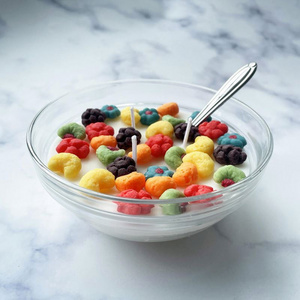 SS174 Hot Seller Unique Attracting Cereal Bowl Candle With Spoon Cereal Bowl Candle Soy Wax Luxury Scented Cereal Candle