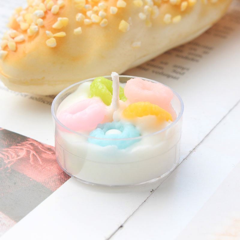 SS3899 ScentSmile Handmade Cute Scented Candles small Tealight Candle Scented Soy Wax Donut for Gift Cereal  Candle