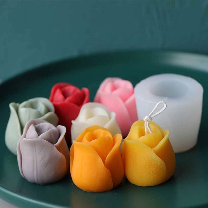 SSY35 Scented Candle Rose Shaped Handmade Carved Flower Floating Candle Home Scented Small Candle Flower  Wedding Party Zhejiang